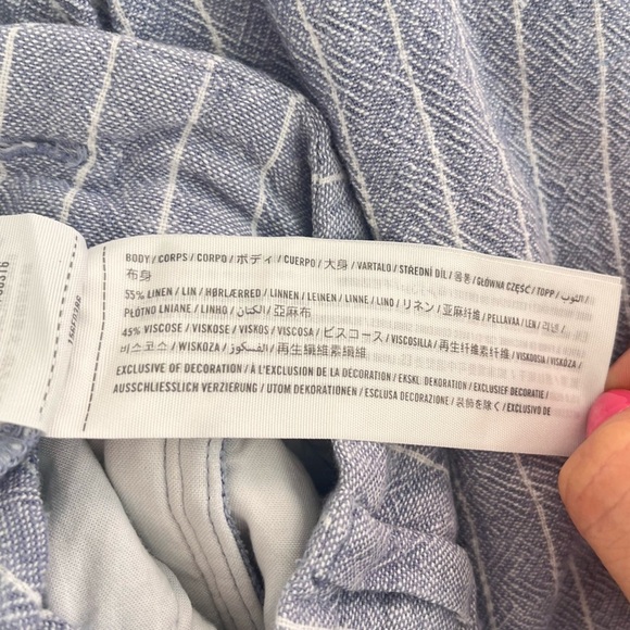 Abercrombie & Fitch Blue White Striped Linen Pants Size XS - Picture 12 of 13